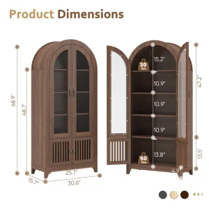 68.9" Tall Arched Display Cabinet - Thumbnail Image 3