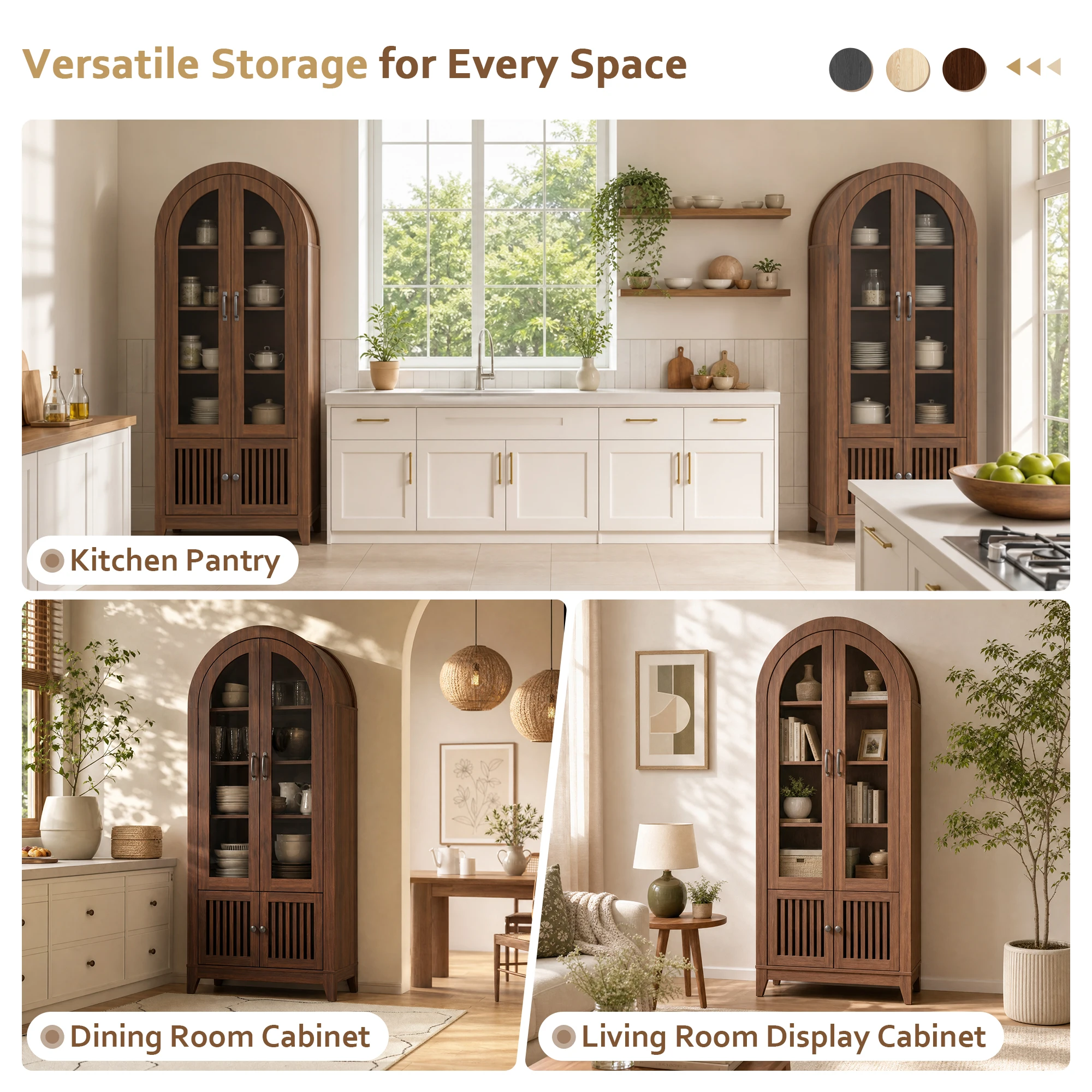 68.9" Tall Arched Display Cabinet - Image 2