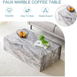 Modern Faux Marble Coffee Table - Thumbnail Image 3