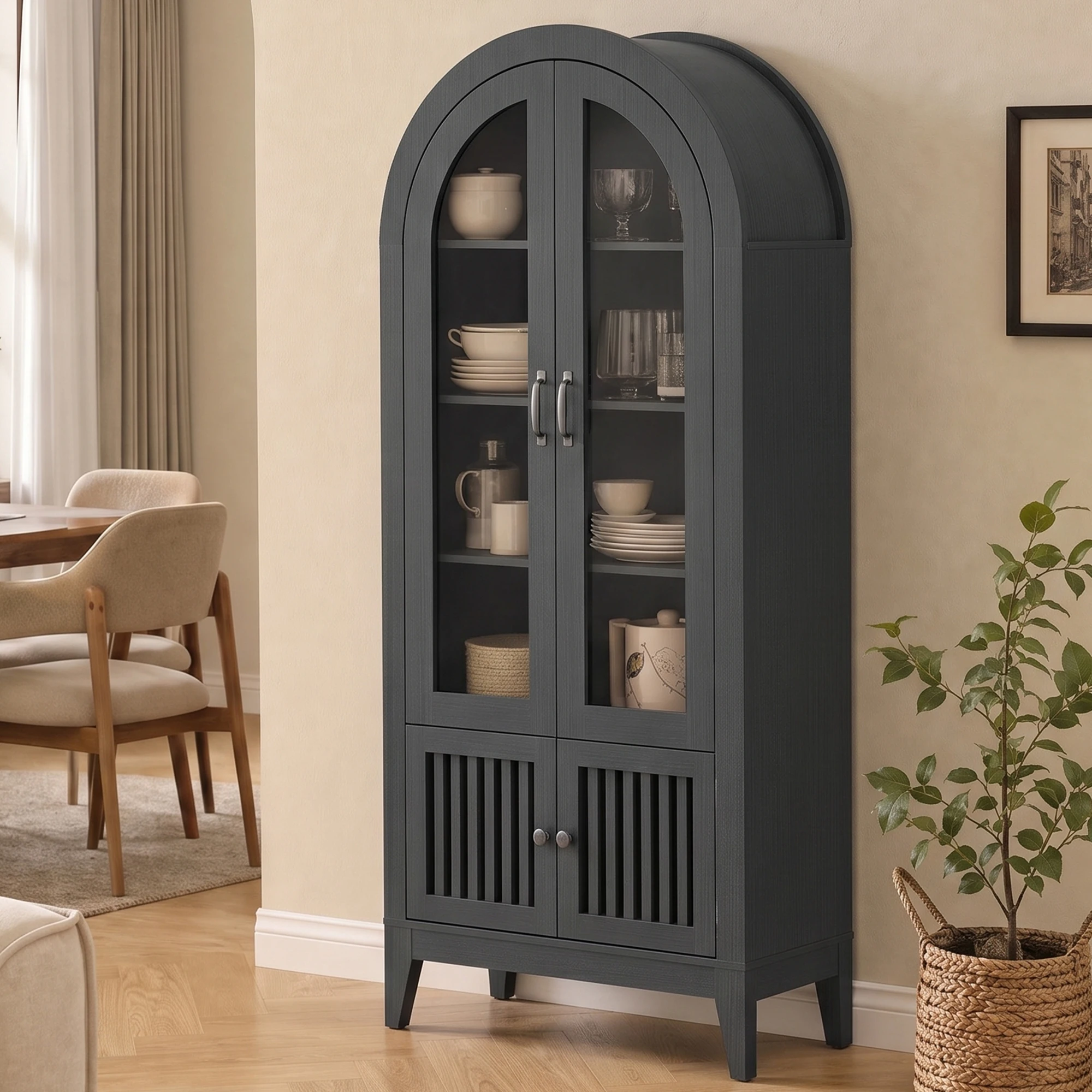 68.9" Tall Arched Display Cabinet - Image 4
