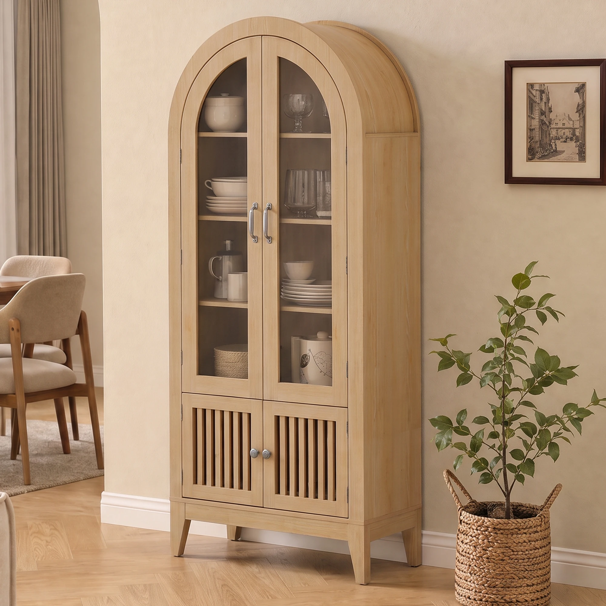 68.9" Tall Arched Display Cabinet - Image 5