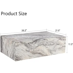 Modern Faux Marble Coffee Table - Thumbnail Image 2