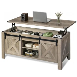 Coffee Table with Storage White, 47.2" Lift Top - Thumbnail Image 3