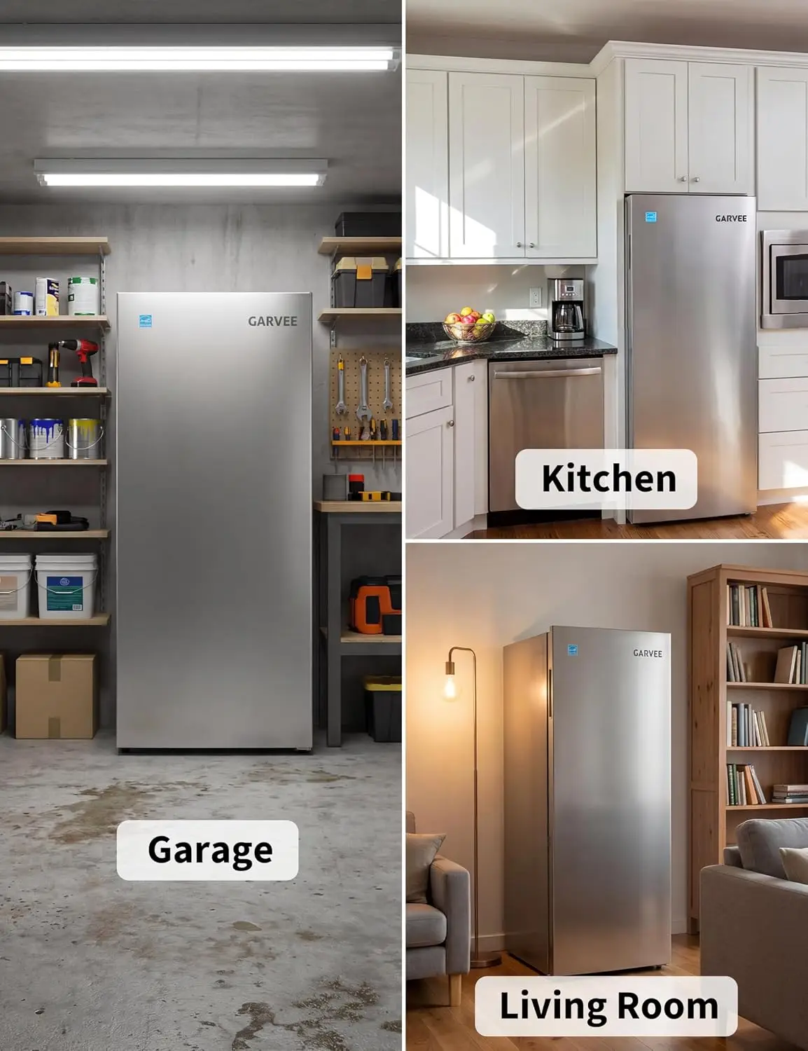 11 Cu.Ft Refrigerator Upright Fridge Freezer - Image 2