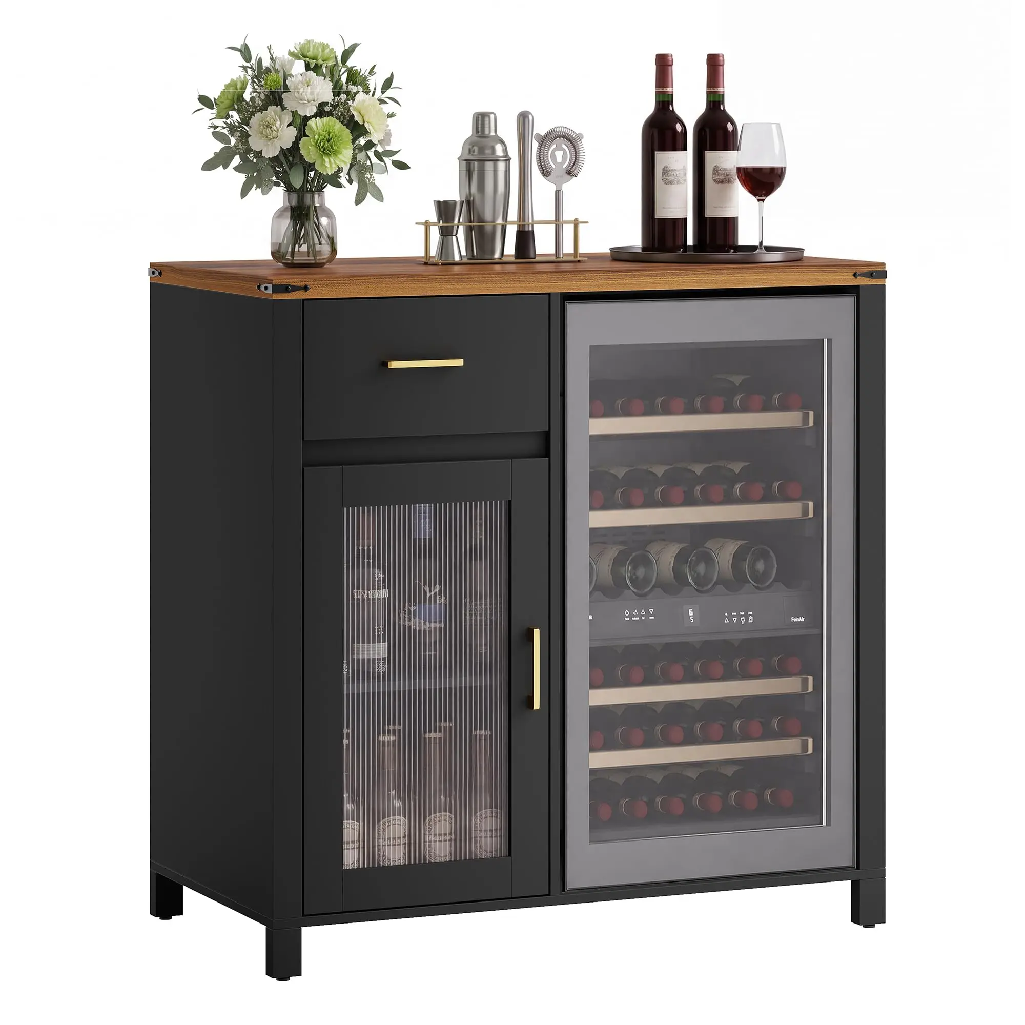 Coffee Bar Cabinet With Mini Fridge Space - Image 2
