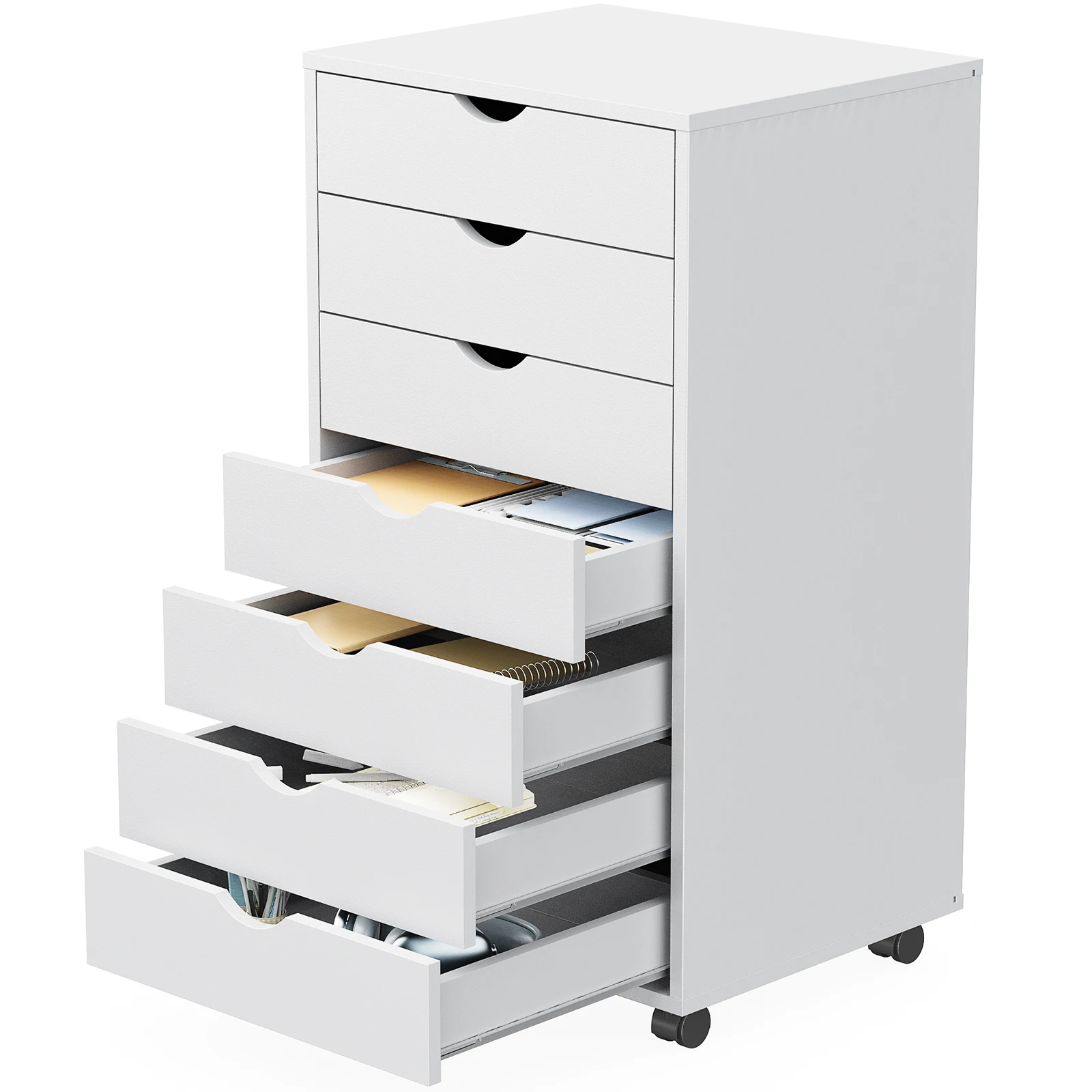 7 Drawer Chest Dressers Storage Cabinet W/Wheels - Image 3