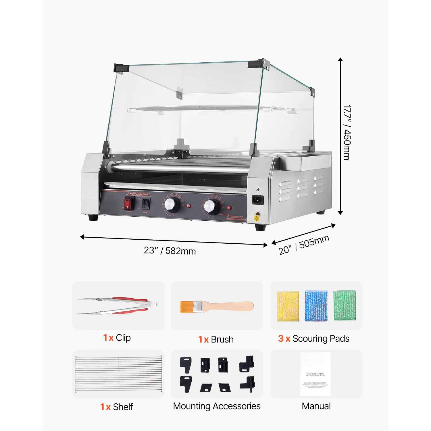 5 7 11 Rollers Hot Dog Roller Stainless Steel - Image 3