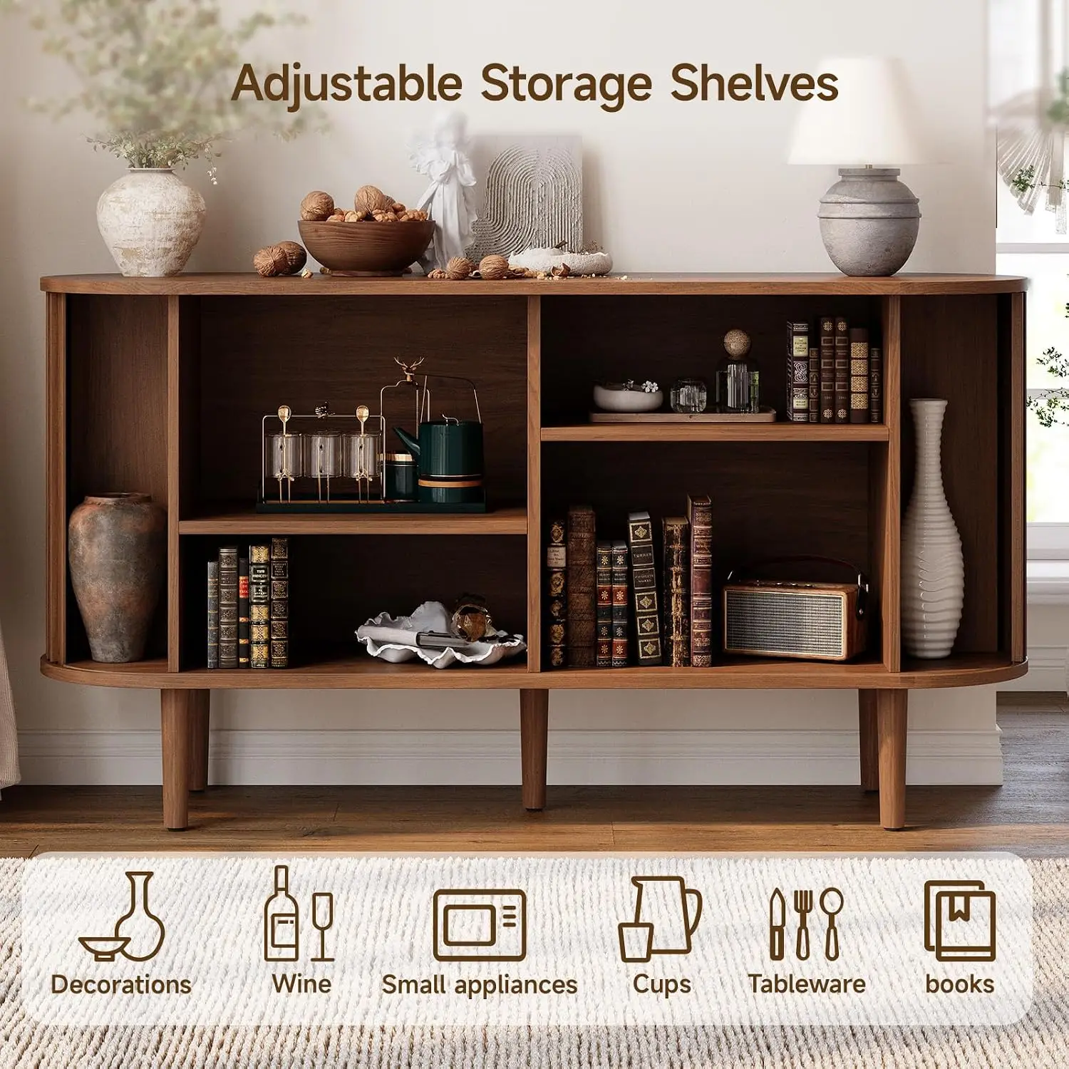 55" Sideboard Cabinet Buffet Storage - Image 3