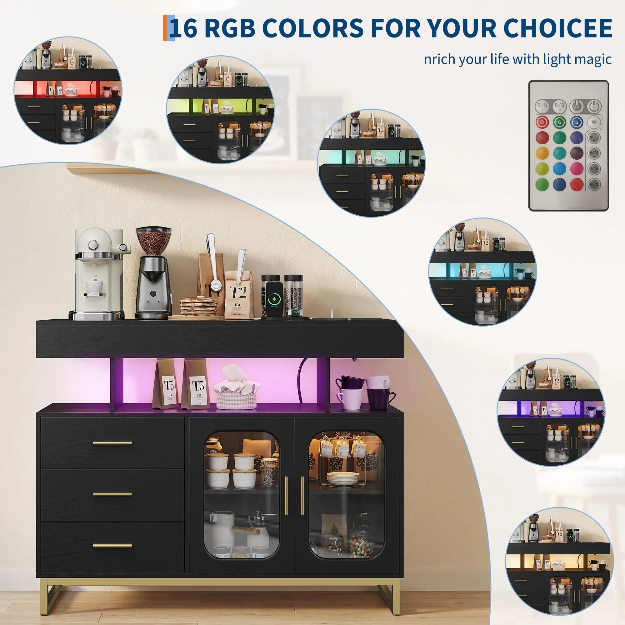 40"Sideboard Buffet Charging Station - Image 2