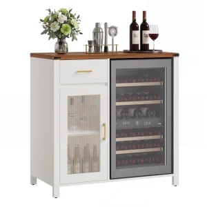 Coffee Bar Cabinet With Mini Fridge Space - Thumbnail Image 3