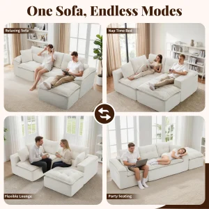 Korser 110" Modern L Sectional Sofa - Thumbnail Image 2