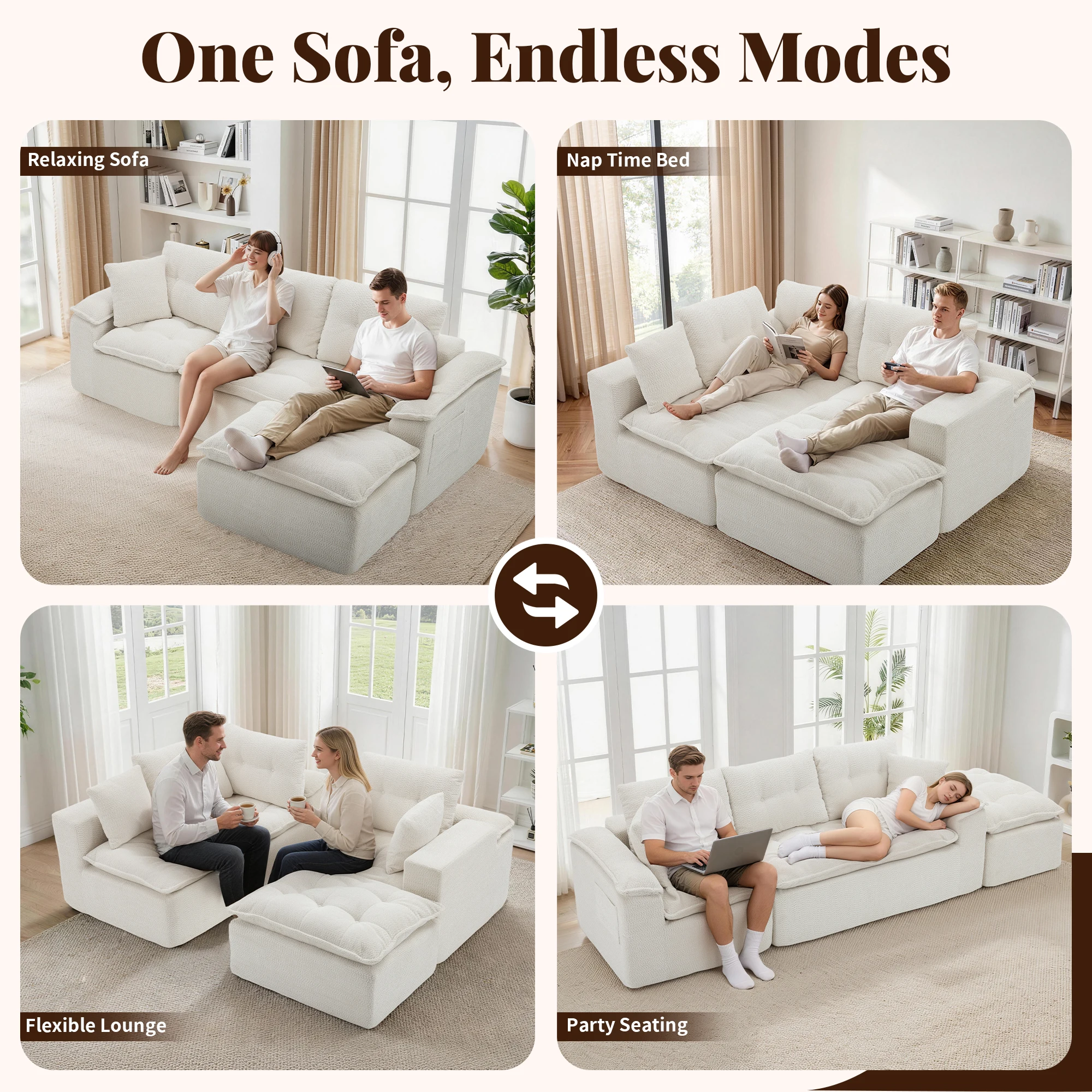 Korser 110" Modern L Sectional Sofa - Image 2