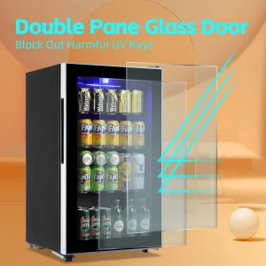 3.5 CU.FT. Mini Fridge w/Glass Door Commercial Grade