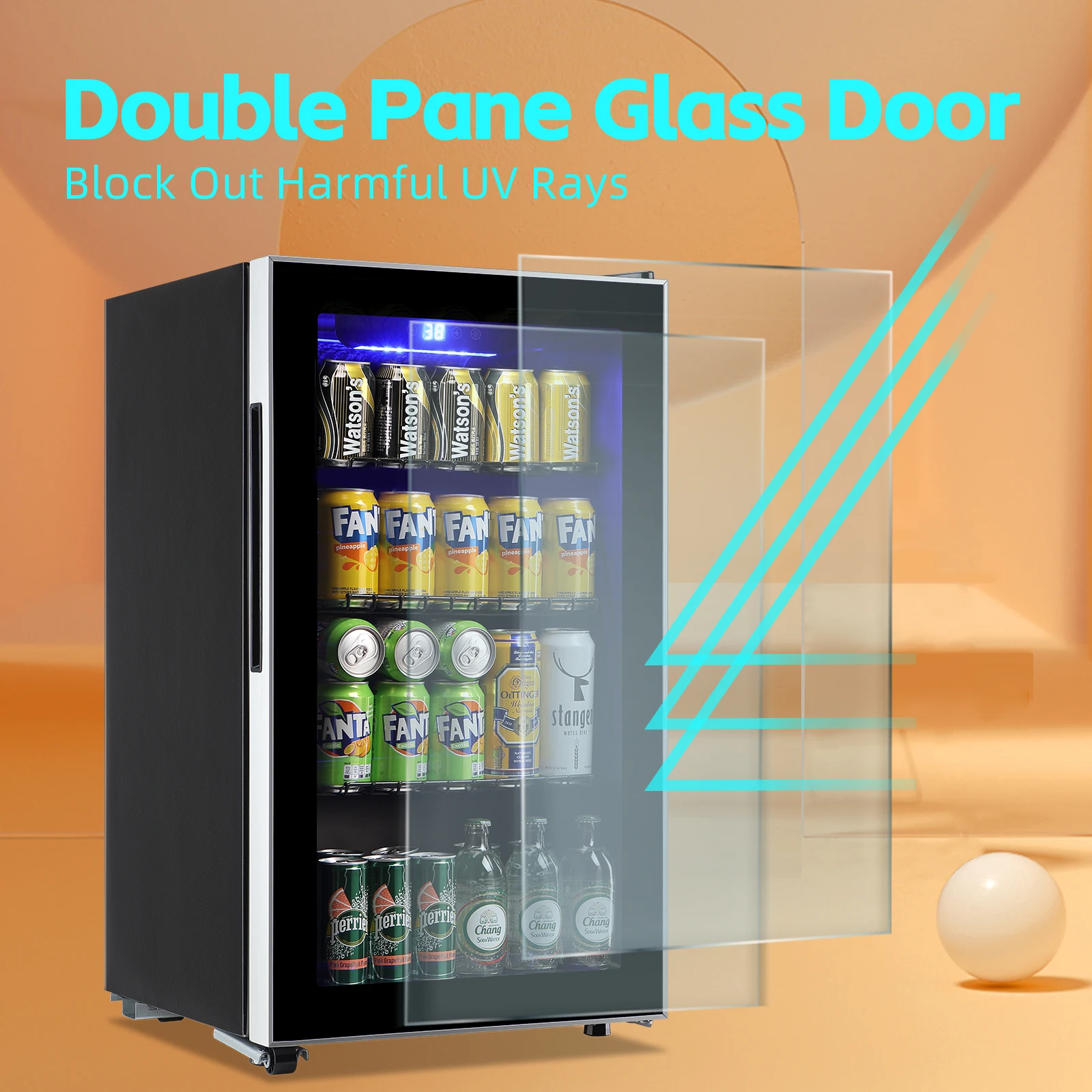 3.5 CU.FT. Mini Fridge w/Glass Door Commercial Grade - Image 1