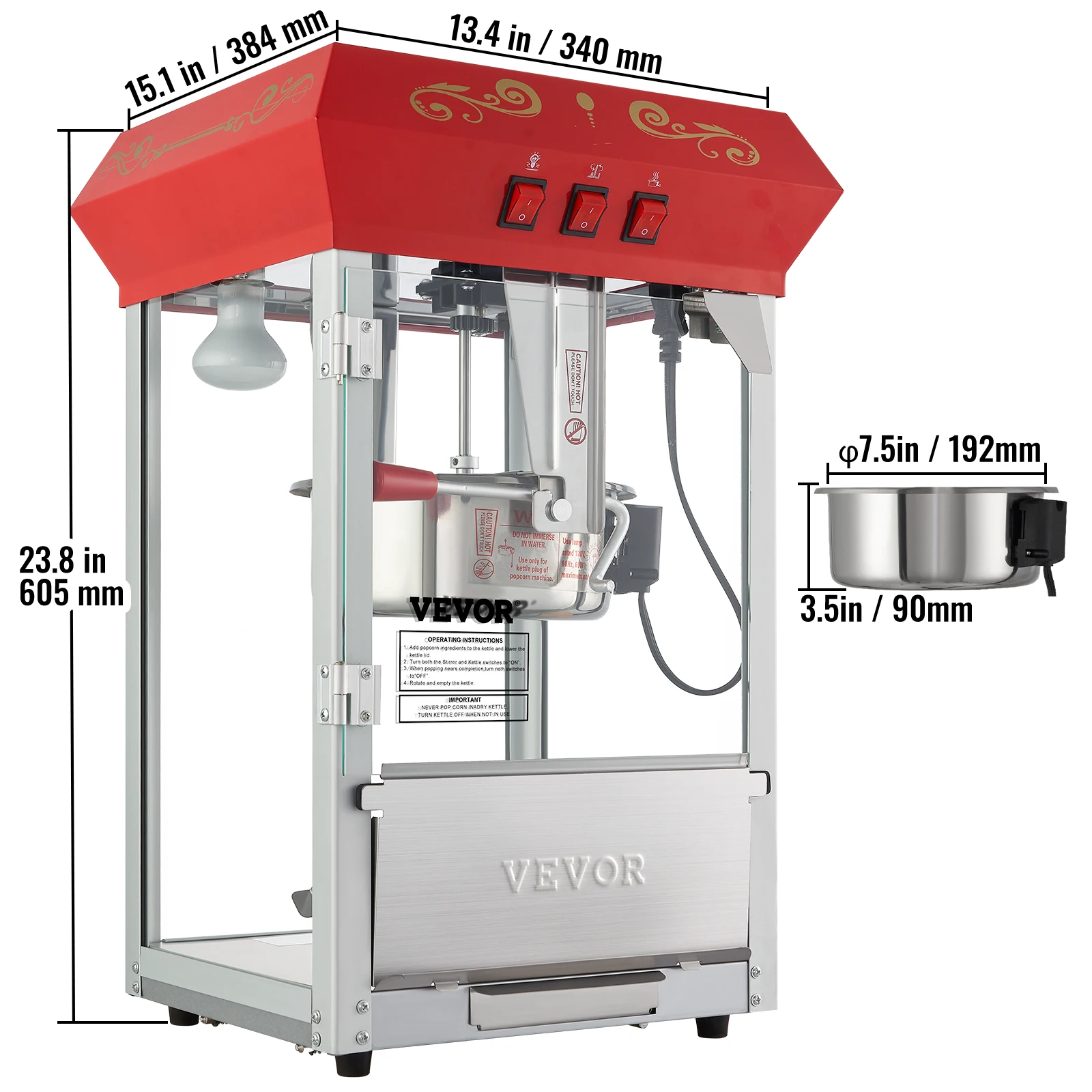 8/12Oz Electric Popcorn Maker Commercial - Image 1