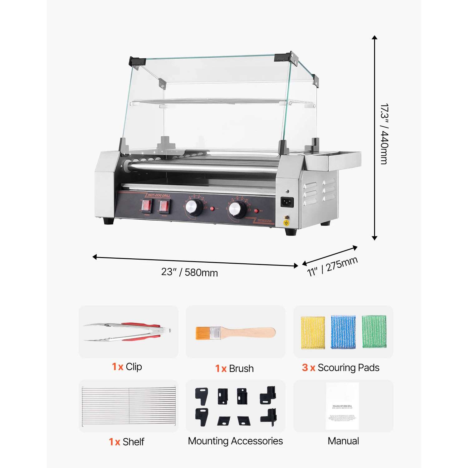 5 7 11 Rollers Hot Dog Roller Stainless Steel - Image 2