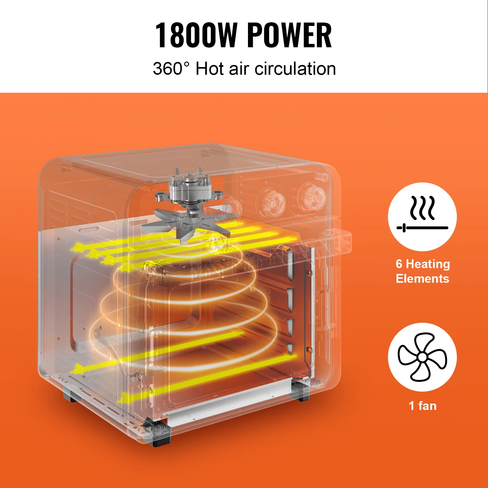 18L 1700W Air Fryer Toaster Oven - Image 2