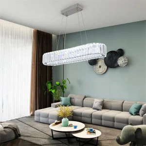 Crystal Oval Ring Chandelier Luxury Interior Decoration - Thumbnail Image 3