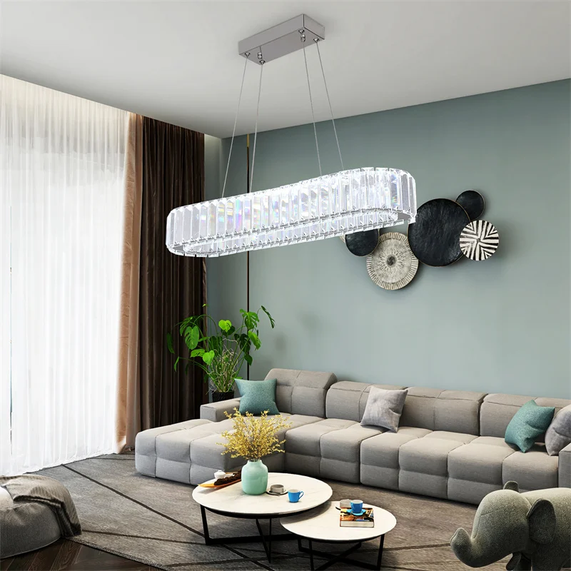 Crystal Oval Ring Chandelier Luxury Interior Decoration - Image 3