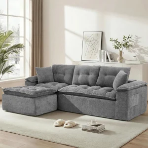 Korser 110" Modern L Sectional Sofa - Thumbnail Image 3