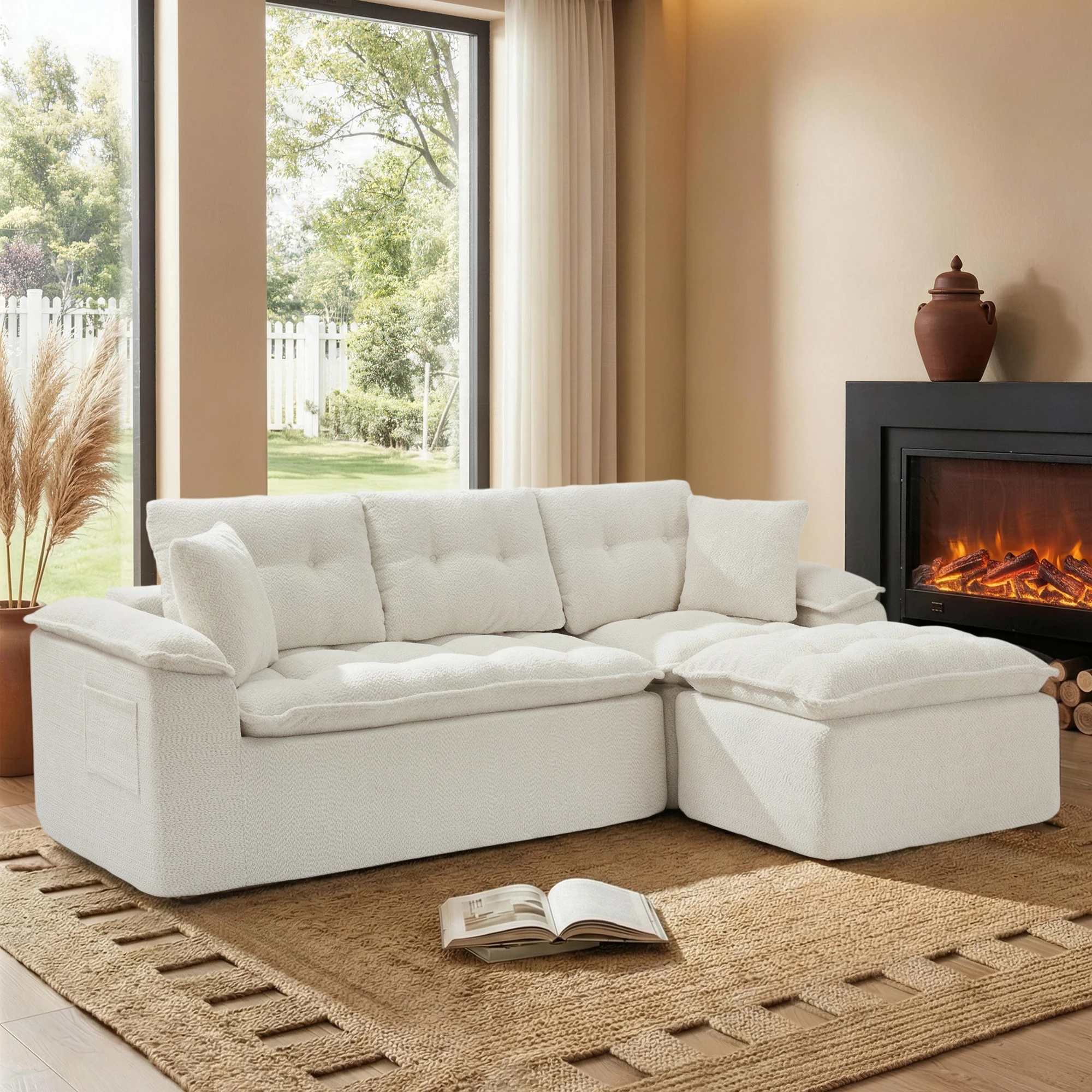 Korser 110" Modern L Sectional Sofa - Image 1
