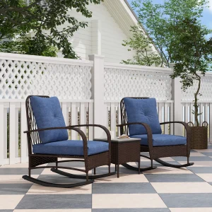 Patio Furniture, 2 Rocking Chairs W/ Coffee Table